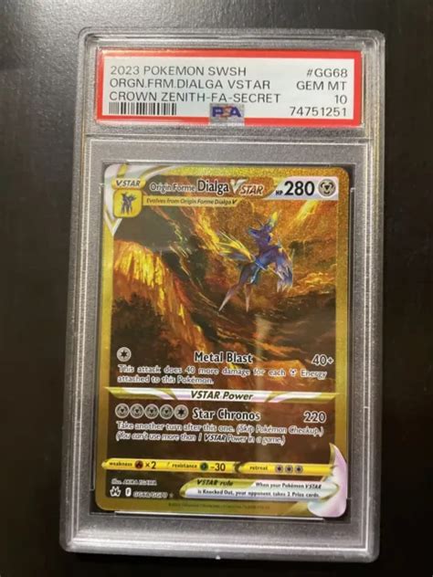 Psa 10 2023 Pokemon Crown Zenith Origin Forme Dialga Vstar Secret Gg68