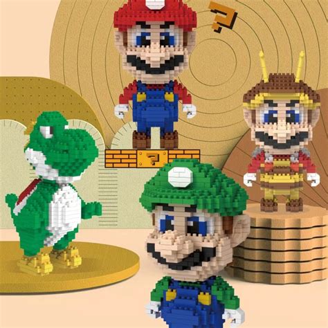 Nano Blocos Super Mario Lego Building Blocks Jogo Cena Abelha Esqueleto