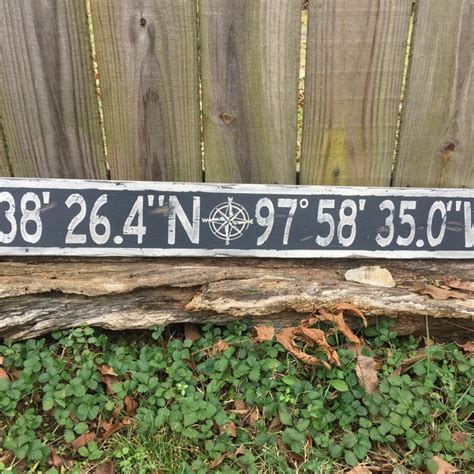 Gps Coordinates Sign Etsy