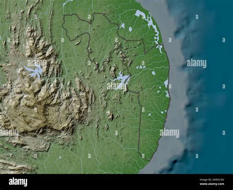 Ampara District Of Sri Lanka Elevation Map Colored In Wiki Style With