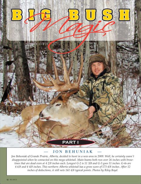 Big Buck Magazine Online Deer Hunting Articles