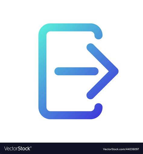 Logout Pixel Perfect Gradient Linear Ui Icon Vector Image