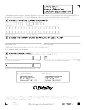 Fillable Online Annuity Service Change Of Owner S Or Annuitant S Legal