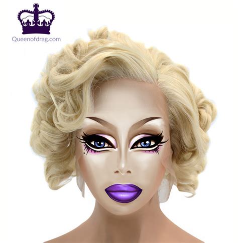 Drag Queen Side Part Short Curly Blonde Synthetic Lace Front Wig ...