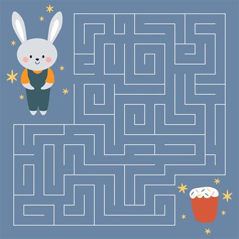 Jeu de labyrinthe pour les enfants Lapin mignon à la recherche d un