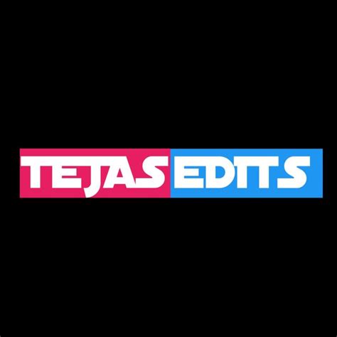 the logo for tejas edits is shown in red, white and blue on a black background