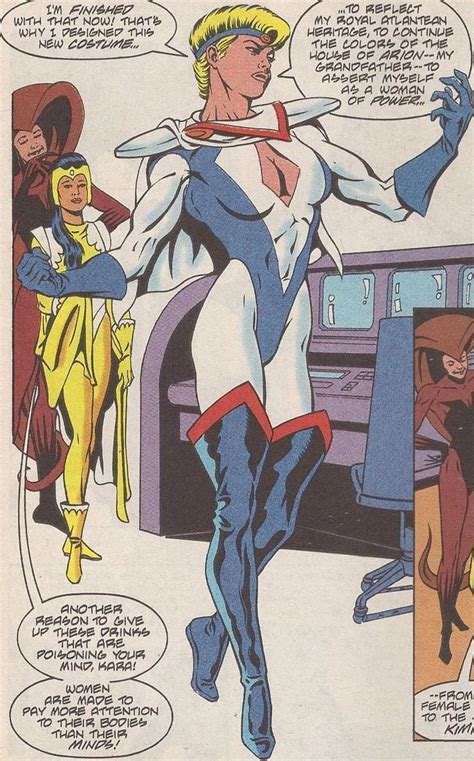 an old comic book page with a woman dressed as captain america and two men in the background