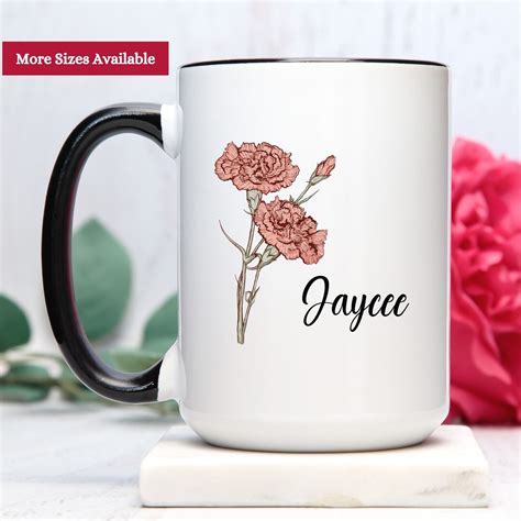 Birth Flower Coffee Mug Personalized Birth Month Flower T Birth