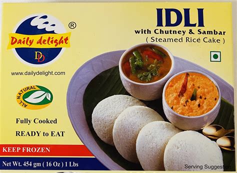 Daily Delight Idli With Chutney And Sambar Frozen 1 Lb South Indian Grocery