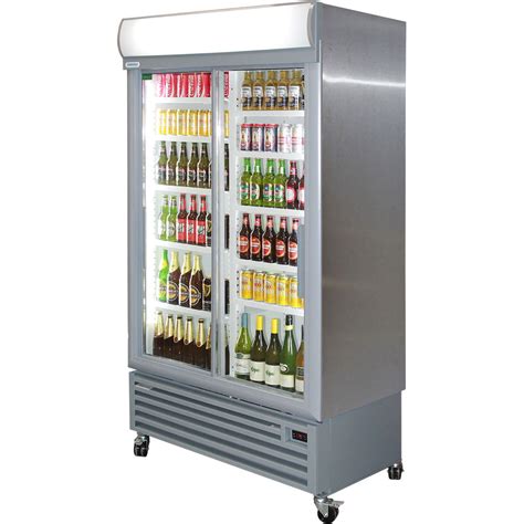 Staycold SD1360 Double Sliding Door Beverage Cooler With Temperature