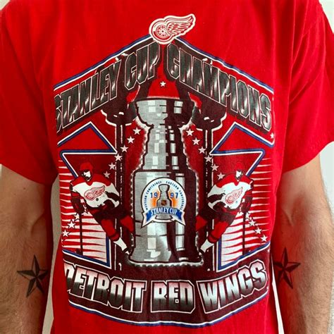 Vintage Detroit Red Wings T Shirt Stanley Cup Champions Etsy