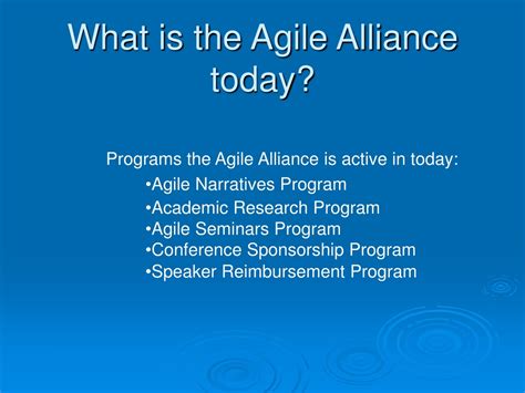 Ppt The Agile Alliance Powerpoint Presentation Free Download Id