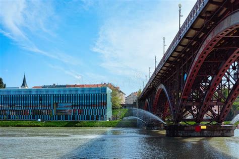 Old Bridge Above Drava River in Maribor Stock Photo - Image of center ...