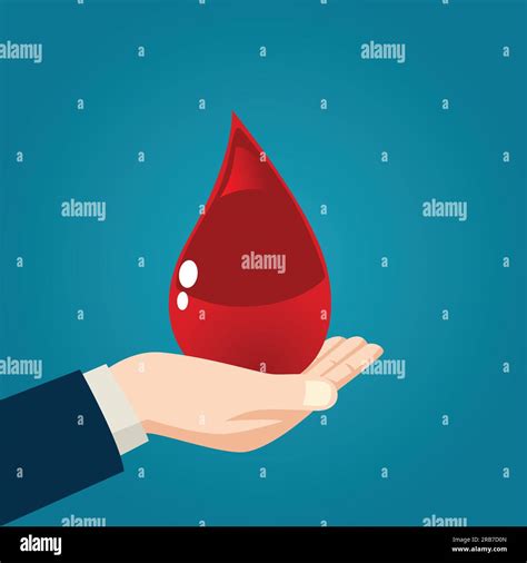 Illustration Of A Hand Holding A Blood Drop Stock Vector Image And Art