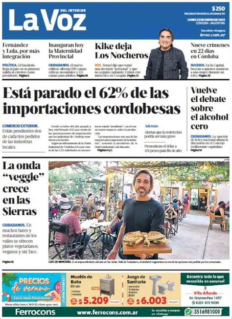 Periódico La Voz del Interior Argentina Periódicos de Argentina