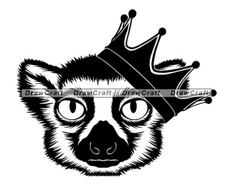 Lemur In Crown Svg King Lemur Svg Lemur Svg Lemur Cut Files