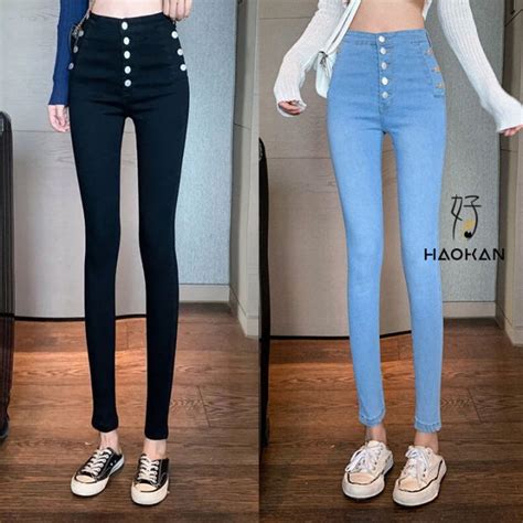 Rt Fashion 5 Buttons Highwaisted Skinny Jeans For Women Cod 401 Lazada Ph