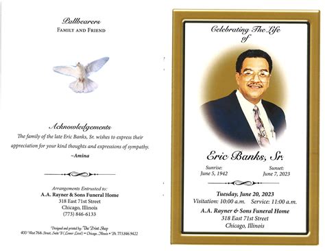 Eric Banks Sr Obituary Aa Rayner And Sons Funeral Homes