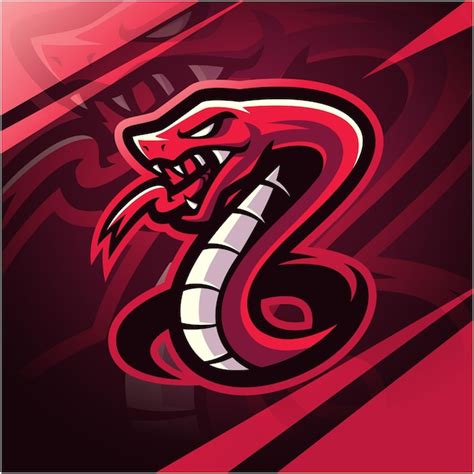 Premium Vector Red Viper Snake Mascot Logo Design