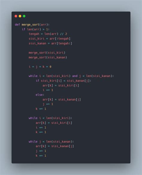 Belajar Algoritma And Struktur Data Python 17 Merge Sort Concept 1 — Minarsih Tech