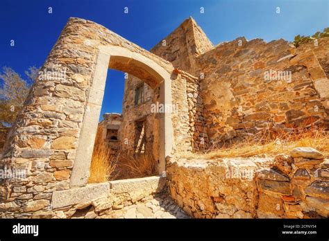 Ancient Ruins Of A Fortified Leper Colony Spinalonga Kalydon Island