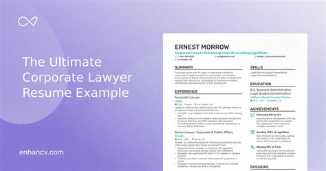 5 Corporate Lawyer Resume Examples And Guide For 2023