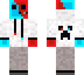 Cool red and blue gamer slime | Minecraft Skin