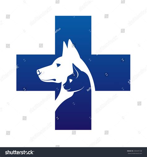 Veterinary Cross With Dog And Cat Inside Stock Vector Illustration