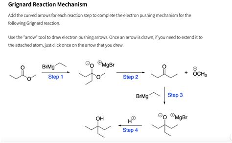 Solved Grignard Reaction Mechanism Add The Curved Arrows For Chegg