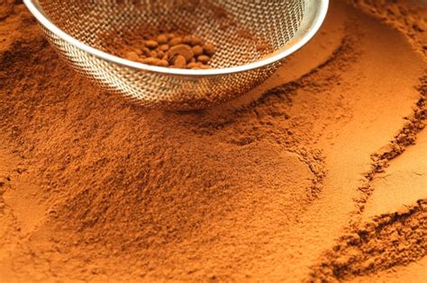 Premium Photo Chocolate Powder And Sieve Prepared For Cooking