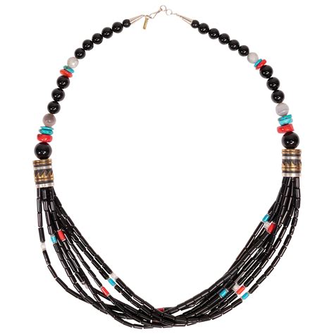 Onyx Tommy Singer Multi Strand Necklace For Sale At 1stDibs