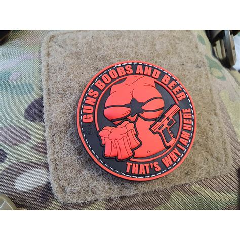 JTG Guns Boobs And Beer Patch Blackmedic JTG 3D Rubber Patch