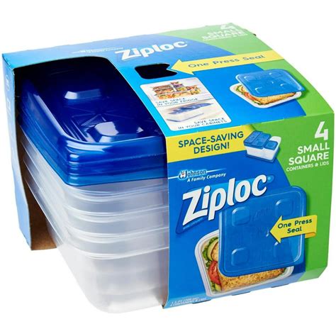 Ziploc 70935 Small Square Container 4 Count