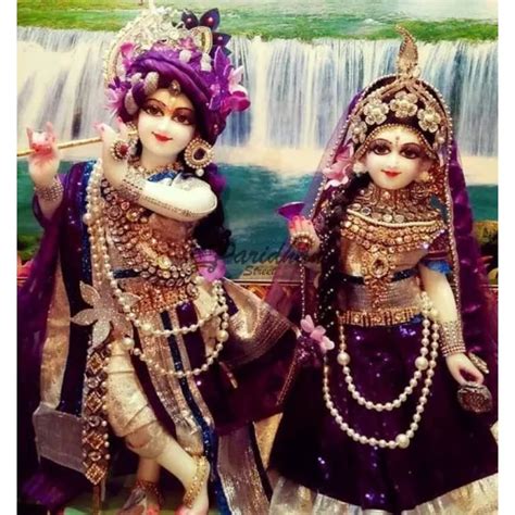 Home Mandir Marble Iskcon Deities Idol Radha Krishna Off