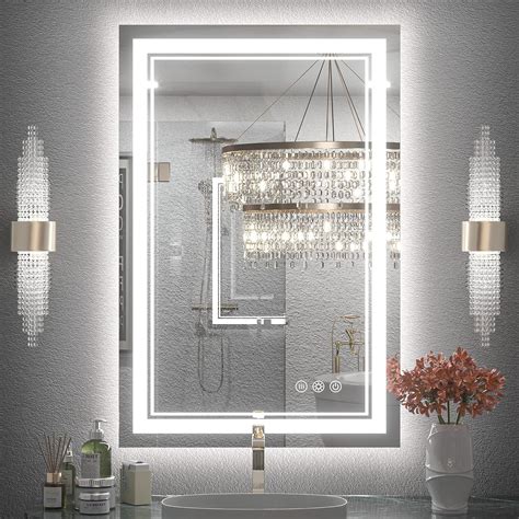 Keonjinn LED Bathroom Mirror 24 X 36 Inch With Front And Back Light