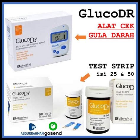 Jual Alat Ukur Cek Gula Darah Glucodr Gluco Dr Test Strip Code 8 Agm