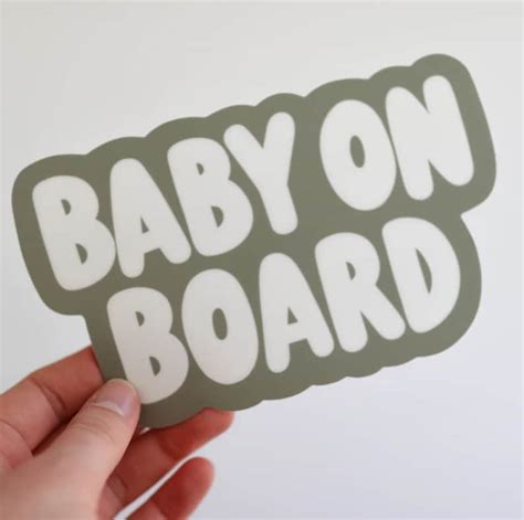 Aesthetic Baby On Board Bumper Sticker Car Decal Etsy