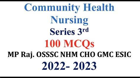 Nhm Series Community Health Nursing Previous Year Cho Paper With Answer