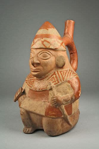 Stirrup Spout Bottle With Warrior Figure Moche The Metropolitan