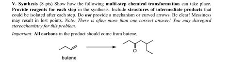 Solved Question Is Attached Below V Synthesis Pts Show How The