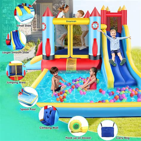 AKEYDIY Casa De Rebote Con Soplador Castillo Inflable 7 En 1 Castillo