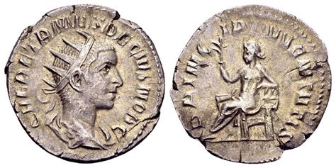 Herennius Etruscus Caesar 250 251 AR Antoninianus 22mm 3 16 Gram Rome