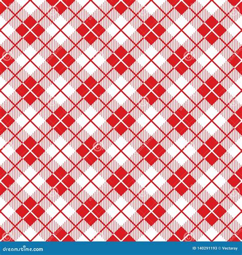 Seamless Large Red Check Pattern. Vintage Restaurant Check Tablecloth Style. Stock Illustration ...