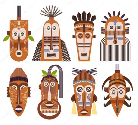 Tribal Ethnic Mask Vector Icons Stock Vector Image By K Star