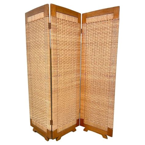 Rare Mexican Mid Century Modern Woven Screen Divider Mid Century