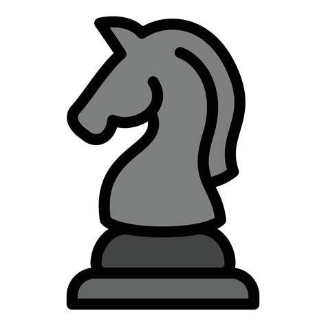 Chess Knight Icon Outline Style 14255054 Vector Art At Vecteezy