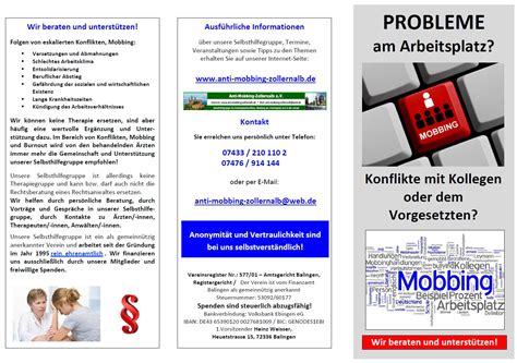 Unser Flyer Anti Mobbing Zollernalb