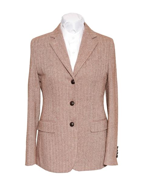 Women S Light Pink Herringbone Tweed Jacket Etsy