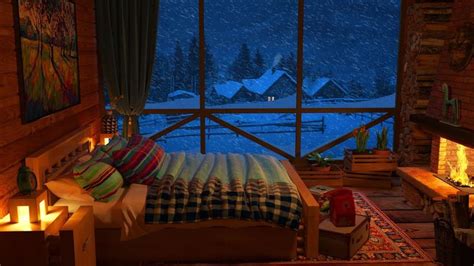 Deep Sleep With Blizzard And Fireplace Sounds Cozy Winter Ambience