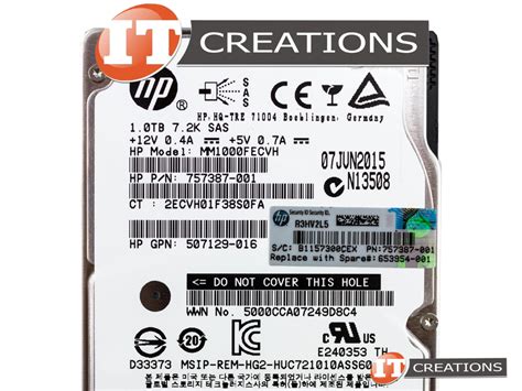 757387 001 Refurbished HP HITACHI GLOBAL 1TB 7 2K RPM SAS 2 5